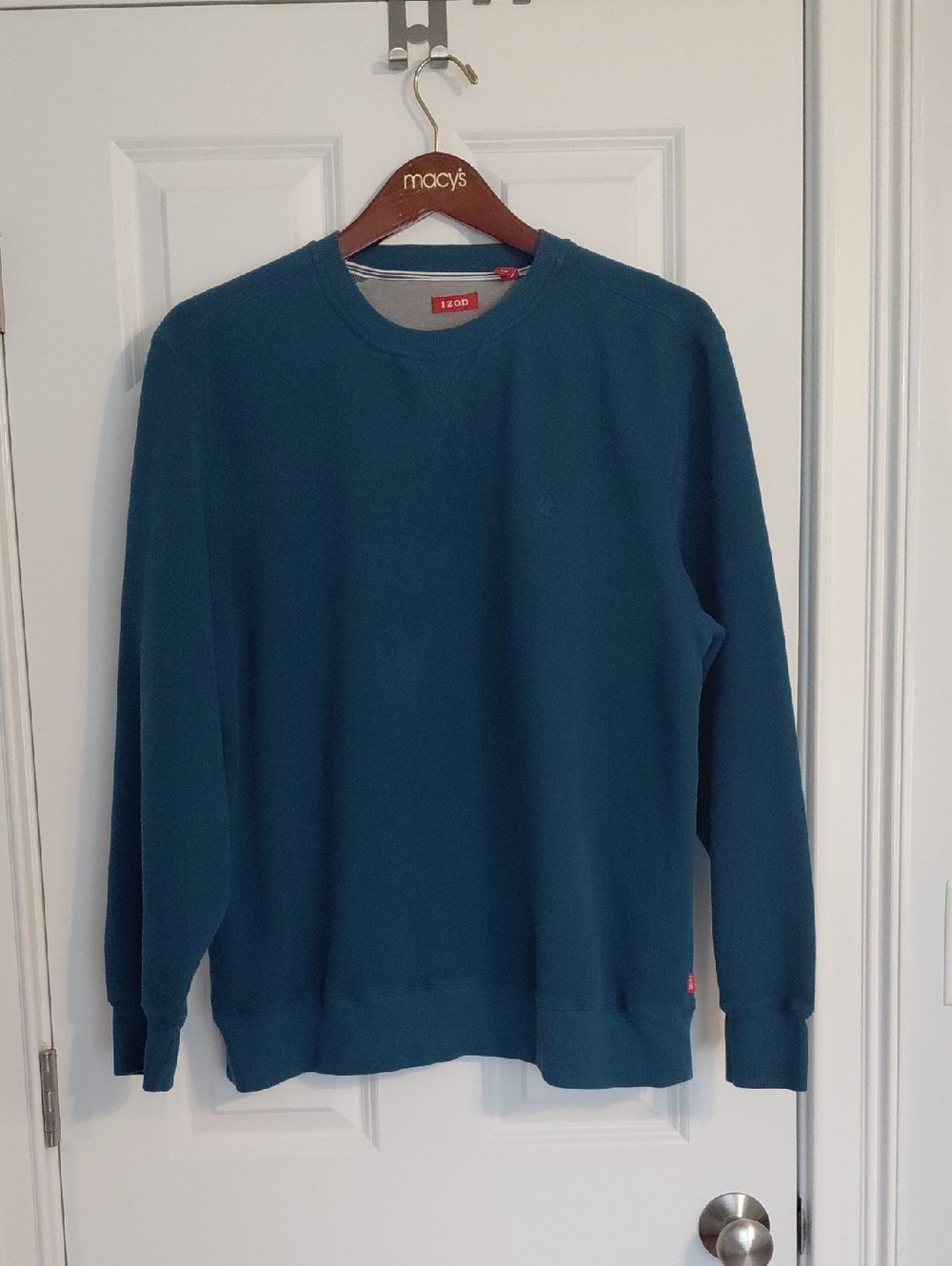 Izod Men's Teal Blue Crewneck Sweatshirt, Size L